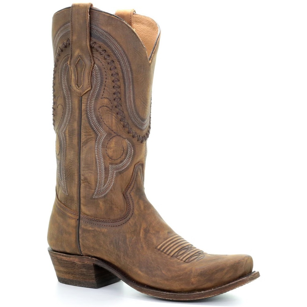 Corral® (Men's 10 D) Jeb™ Snip-Toe Western Boot in Golden Brown - $230